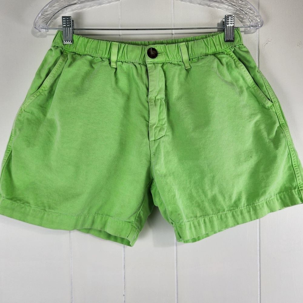 Chubbies The Mericans Shorts Mens Medium Lime Green Elastic Waist 5.5" Inseam
